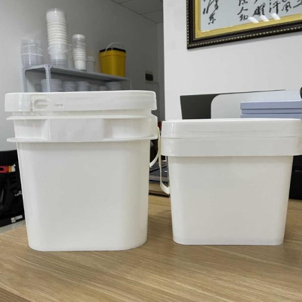 Industrial 4L Square Plastic Pail with Printed 1 Gallon Plastic Bucket IML Printing