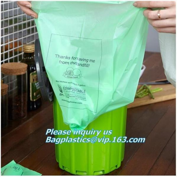 diaper sacks changing bag,PLA nappy bags, Compostable disposable biodegradable plastic garbage bag, Kitchen Compost Pail