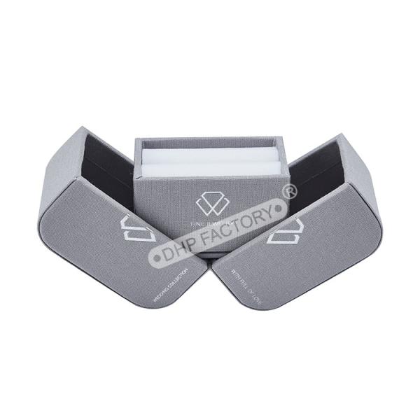 Durable Gift Ring Jewelry Box With Double Door Open Fabric Covered