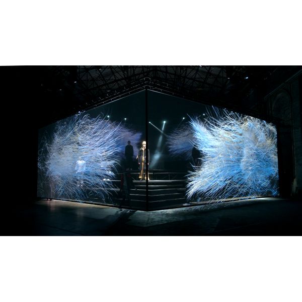 увеличение экрана сетки 2,4 длины 50m прозрачное голографическое для шоу в прямом эфире