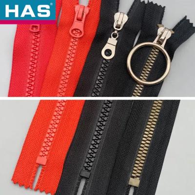 Fermetures à glissière polyvalentes en plastique pour divers vêtements et accessoires