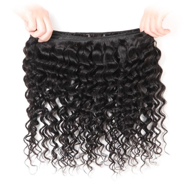 100% Brazilian Human Hair Extensions Deep Wave Virgin Hair Double Weft