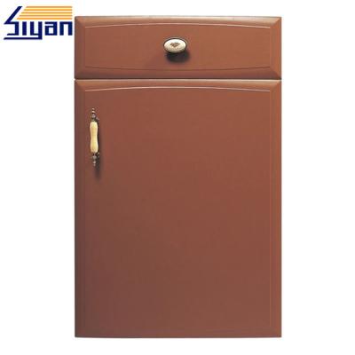 Brown Solid Color Modern Kitchen Cabinet Doors With PVC Film Laminating