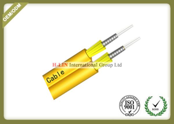 Tight Buffered Indoor Fiber Optic Cable , Duplex Zipcord Armored Fiber Optic Cable