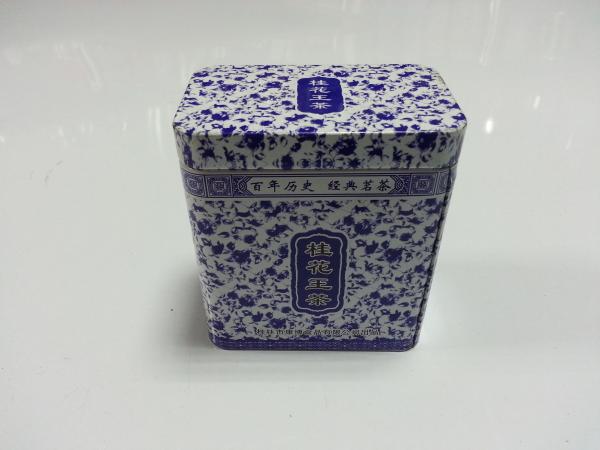 Tinplate Tin Tea Canisters With Blue and white porcelain Tin plate