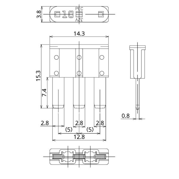 Взрыватель BFSL 1183 DC 32V 5A 7.5A 10A 15A взрывателя лезвия PEC BFSL-3 Multi терминальный 1184 1185 1186