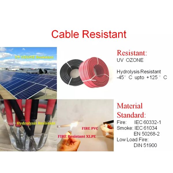 Power Station DC Solar Cable 68kg/Km Weight For Indoor / Outdoor ISO9001 / TUV