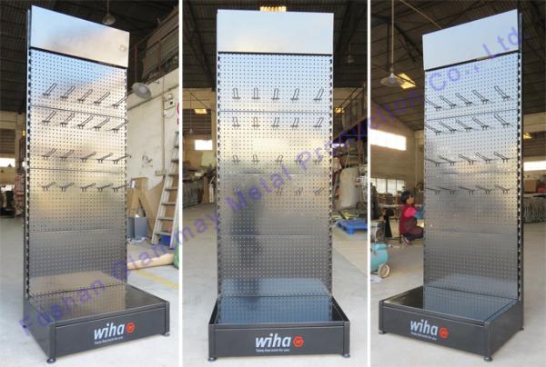 Free Standing Mobile Accessories Pegboard Metal Stand Store Display Rack