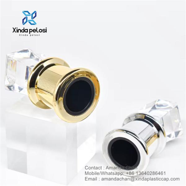 Luxury Cosmetic Gold Crown Bottle Cap Para PET Cosmetic Round Bottle