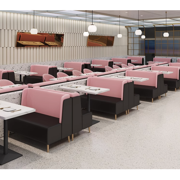 Wholesale Best Price Restaurant Furniture Coffee Shop Canteen Sofa Booth Light Luxury Velvet Leisure Sofa for Sale
