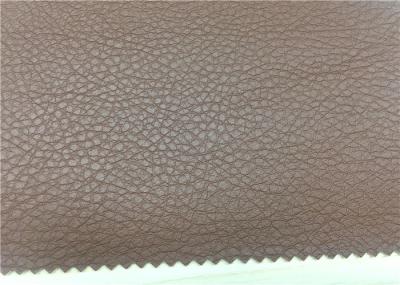 Home Furnishing Brown Faux Leather Fabric Fire - Retardant 0.8 Mm Thickness