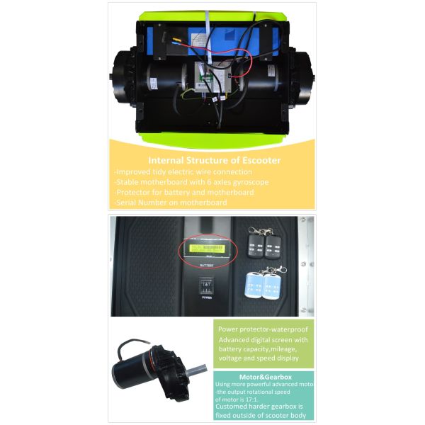 Green Safety Balance Electric Scooter Self Balance Hoverboard High Speed