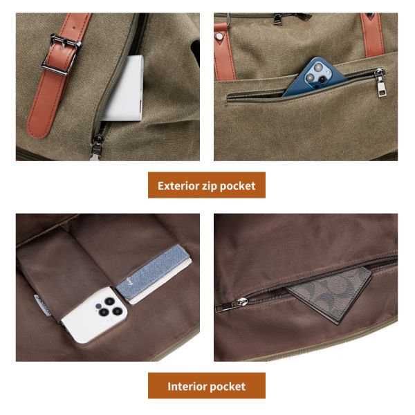 Водоохранный винтажный сверхбольшой холстовный сумка OEM/ODM