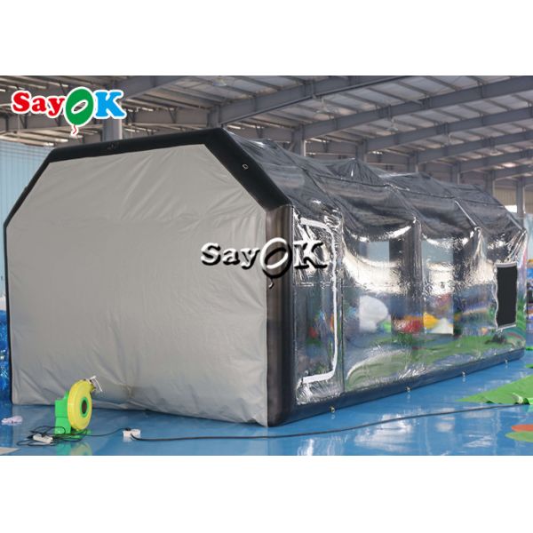 Clear Inflatable Tent 8x4x3mH Black Portable Inflatable Air Tent Airtight Car Spray Booth