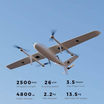 asa fixa VTOL industrial HXAYK-250 do UAV do zangão interurbano da resistência de 2x25000mAh Lipo 3.5Hours