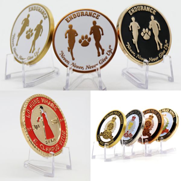 Custom 3D Zinc Alloy Challenge Coin with Hard Enamel Finish and Velvet Box Packing