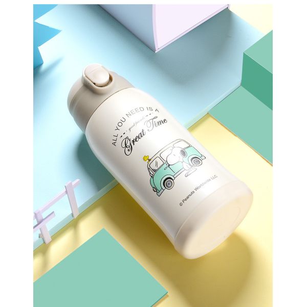 600ml Double Walled Kids Stainless Steel Water Bottle With Straw