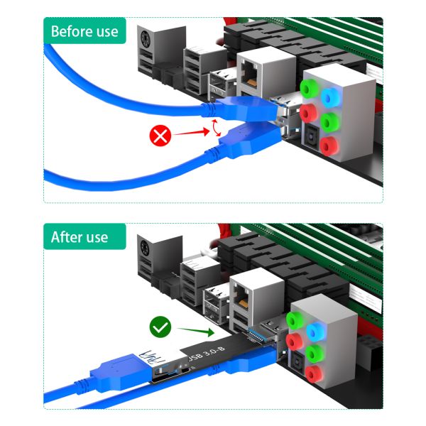 New Version USB 3.0 9Pin Male To Female Card Adapter USB 3.0 Interface Extension Card