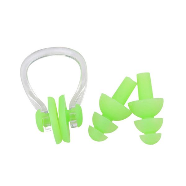 Waterproof Soft Silicone Swimming Earplug and Nose Clip Set with Multicolor Optional for Swimming and Water Sports