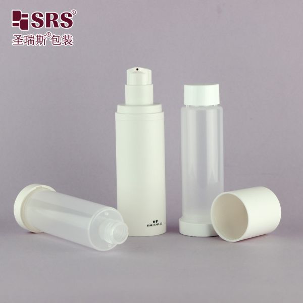 Empty Frosted White Replaceable Lotion Bottle Replacement Airless Pump Bottle 100 ml