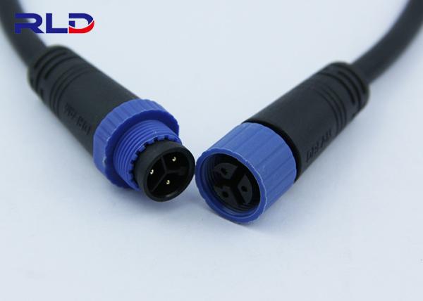 Industrial Outdoor Lighting Cable Connectors 3 Pin Waterproof Connectors