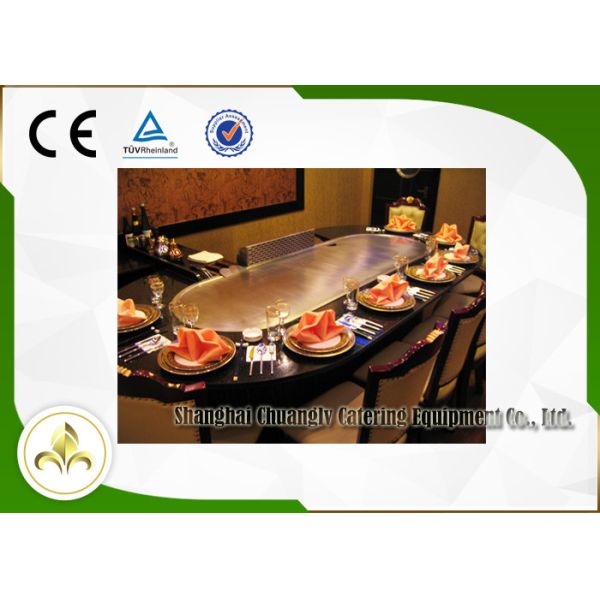 Места гриля 10 теппаньяки нержавеющей стали крытые с осадителем перегара