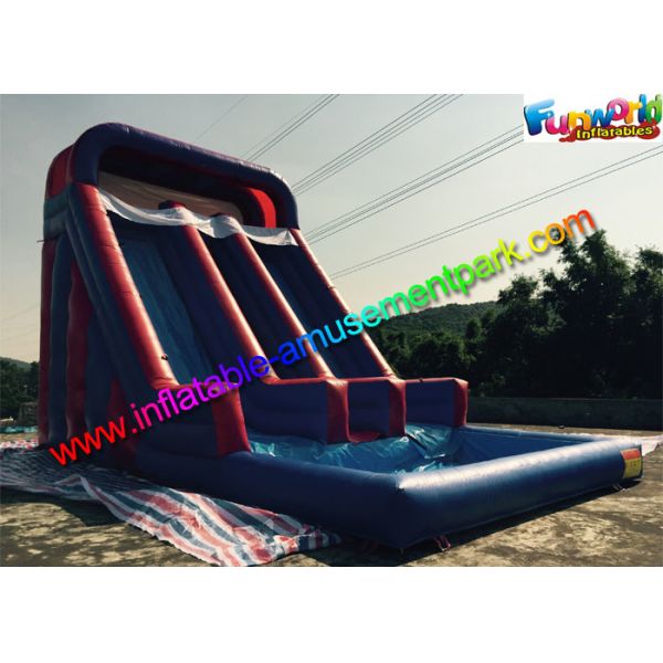 Гигантские на открытом воздухе раздувные водные горки большие с выплеском складывают 10ЛС5.5Вкс7Х вместе