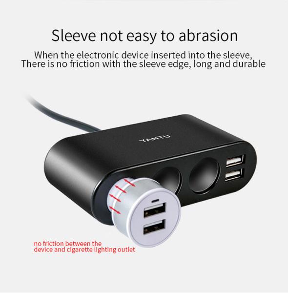Metal Wired Dual USB C Fast Car Charger with Voltage Monitoring and Charging Function