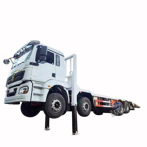 Shacman Export Model Front Lift 30 Tons Flatbed Truck   Self-unload Truck     Flatbed Transporter