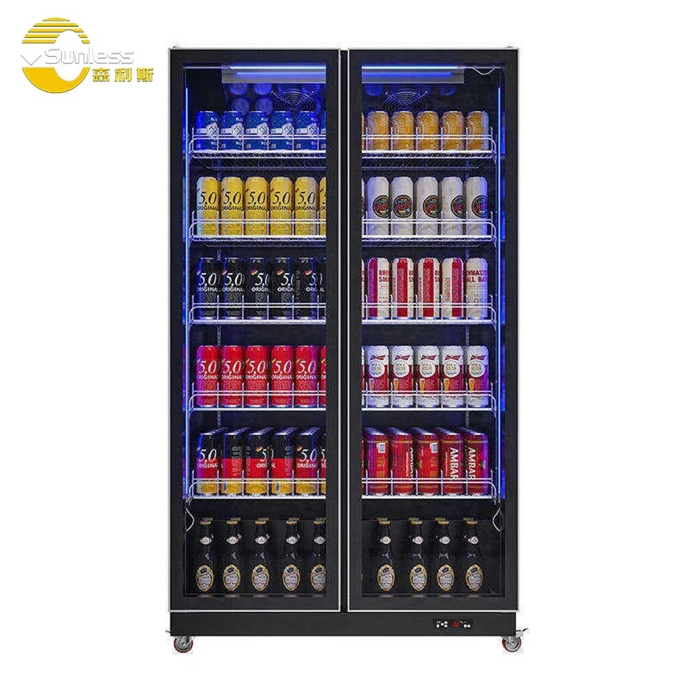 Single Temperature Display Wine Fridge Glass Door Retail Beverage Refrigerator
