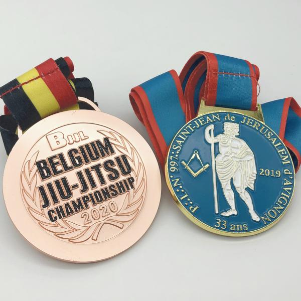 Cute Led Light Metal Sports Medal Soft Enamel Running Race Christmas Karate Medal