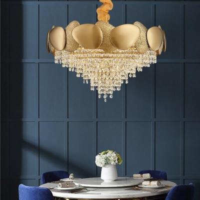 D60*H40cm E14 Luxury Pendant Lights 4000K Large Round Crystal Chandelier