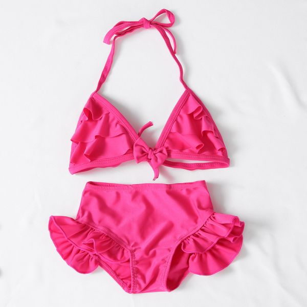 Red Pink Bowknot Bikini Set Suitable For Birthday Party / Baby Photography