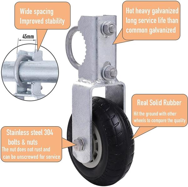 6inch Hot Galvanized Gate Wheel for Heavy Duty Sliding Gates in Outdoors Hardware