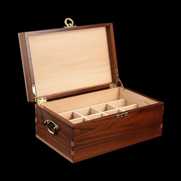 Luxurious Custom Wine Boxes Wooden with Velvet Insert 12x4x4 Inches