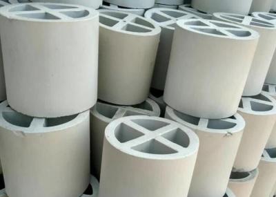 High Purity Ceramic Random Packing 13% ~23% Alumina Content For Industrial , Cross-Partition Ring