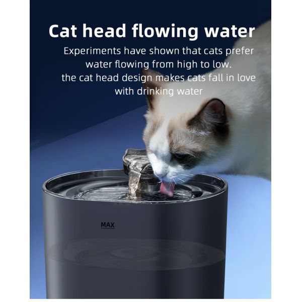 Large 2L Automatic Pet Water Dispenser Stylish New Model PP Pet Fountain LCD Display Time Setting Charging Circulating