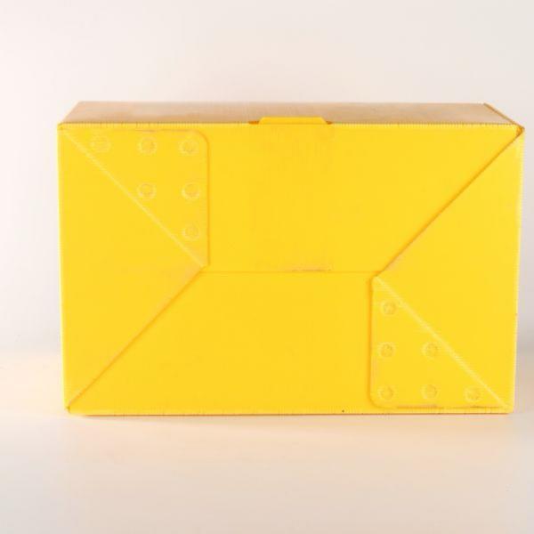 Waterproof Plastic Reusable Boxes Yellow Reusable Bulk Containers Nestable