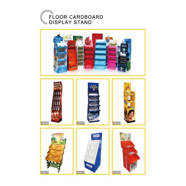 High Impact Coffee Floor Display Stands Retail Knock Down Shelves Foldable