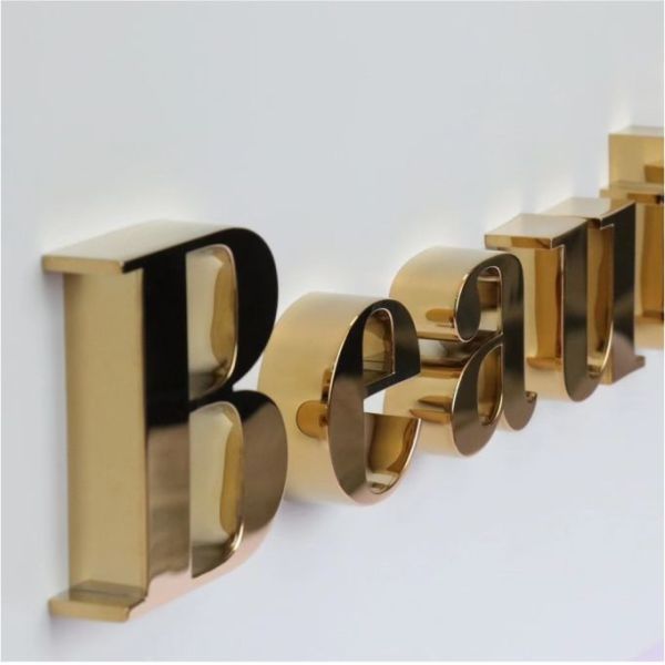 Company Lobby Polished 3D Metal Letters Stainless Steel Lettering Signage