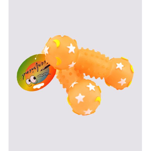 Soft Rubber Bone Dog Vinyl Pet Toys Non Toxic 20cm Length 43 Gram EN71