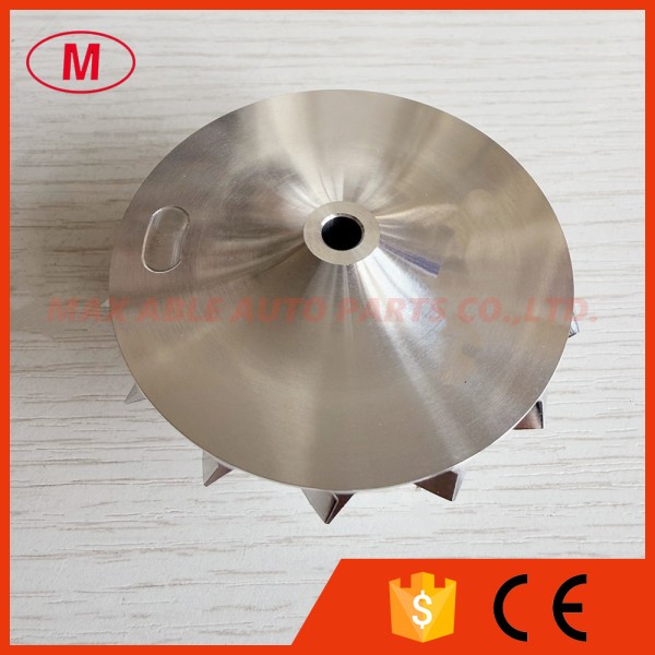 RHF5 reverse 46.50/60.00mm 7+7blades high performance turbocharger milling/aluminum 2618/billet compressor wheel