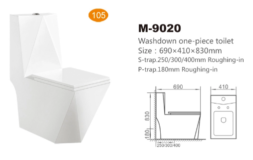 Мытье one piece туалета диаманта соединиенное формой вниз с туалета ловушки s керамического