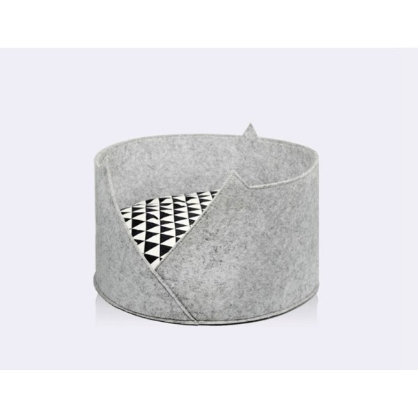 Simple Dog & Cat Bed Cave Detachable Foldable Suede Print Removable Washable Pet Tent Carton Pack