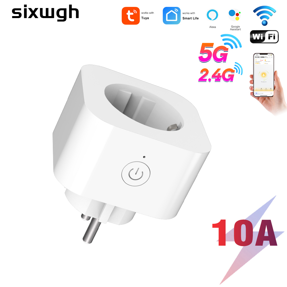 EU Smart Plug: Dual‑Band WiFi, Voice/App Control, Timer, 10A, 85‑240V