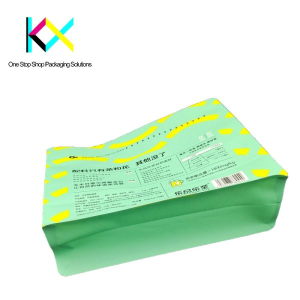 Customizable Spot UV  Eco Friendly Tea Bag Packaging Use Side Zipper