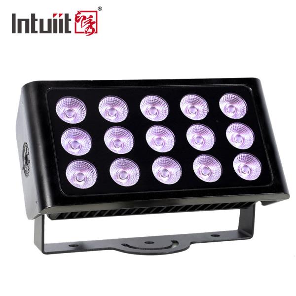 o rgbw de 15*5W 4-IN-1 conduziu dispositivos elétricos de iluminação industriais comerciais da fase exterior de luzes de inundação em suportes