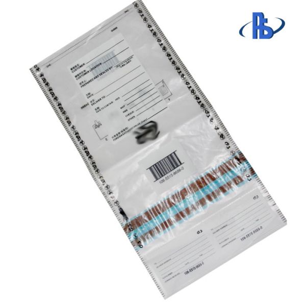 Self Adhesive Bank Deposit Bags , Opaque Tamper Evident Plastic Bags