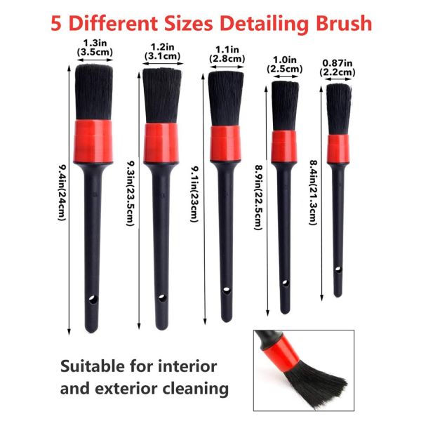 12 Pieces Car Cleaning Brush Set Includes Car Wash Mitt Rim Brush