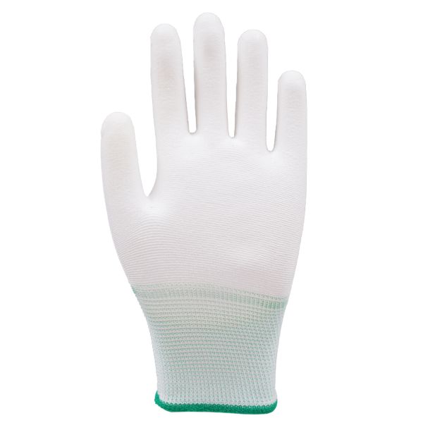 Gants de manipulation en polyester revêtus en PU de 13 calibres Gants de polyester respirants